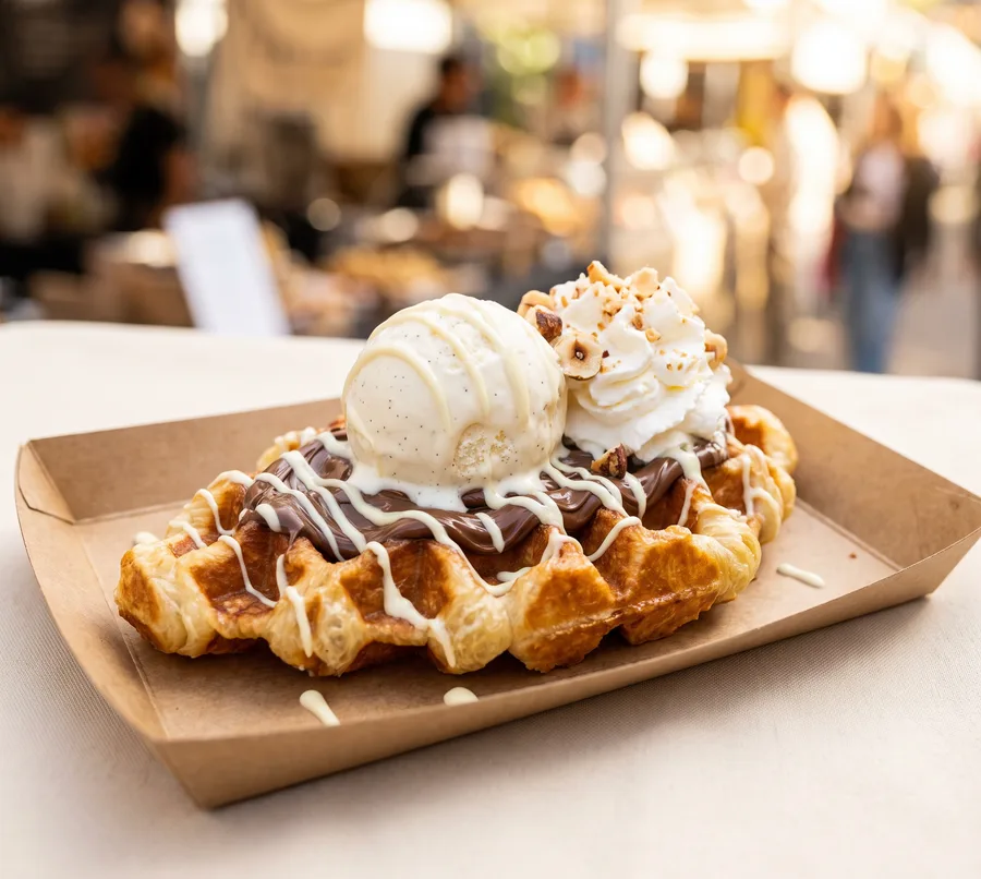 Croffle Le Duo, deux chocolats et chantilly