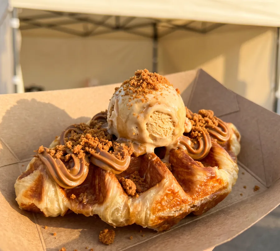 Croffle Le Spéculoos, glace caramel